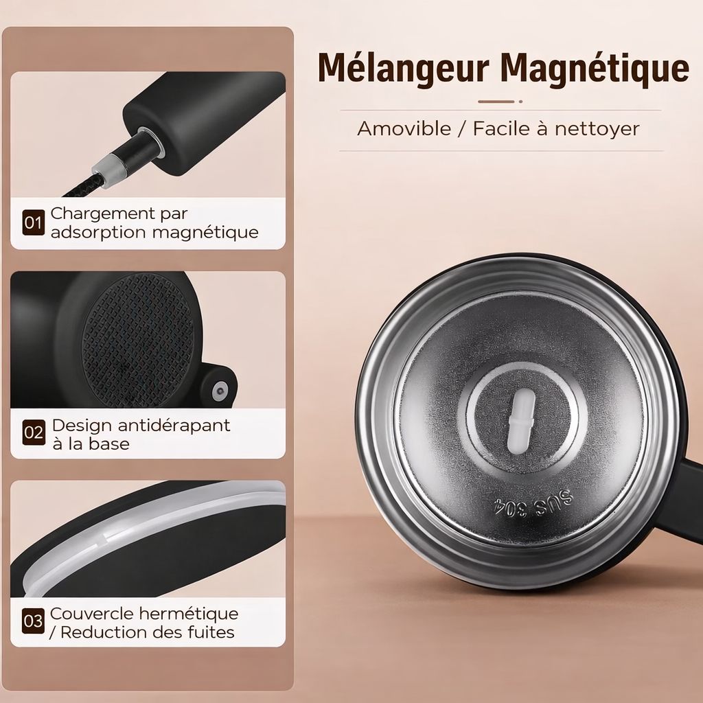 Mug mélangeur magnétique